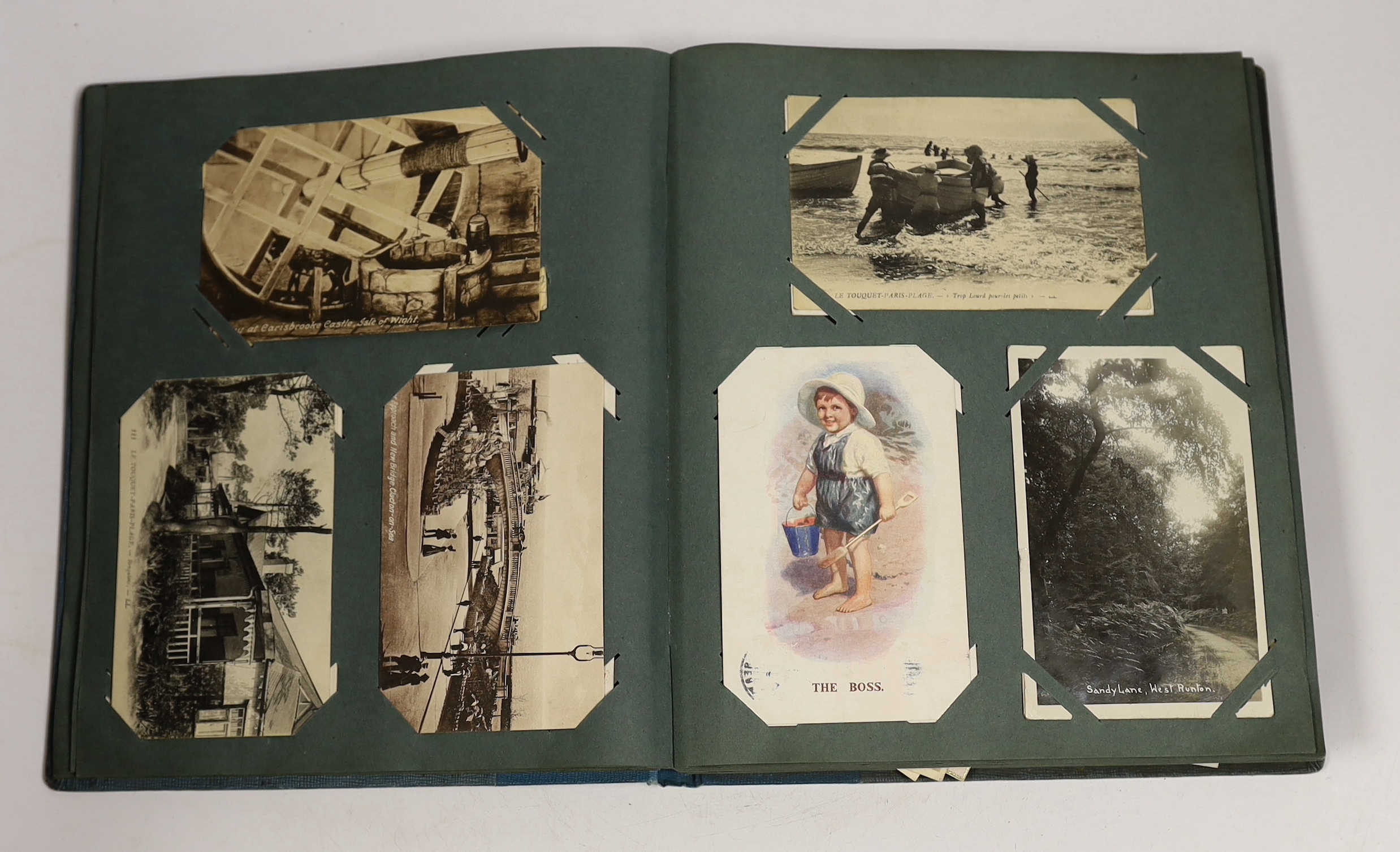 A postcard album containing Edwardian and later postcards relating to Bonzo, Attwell etc